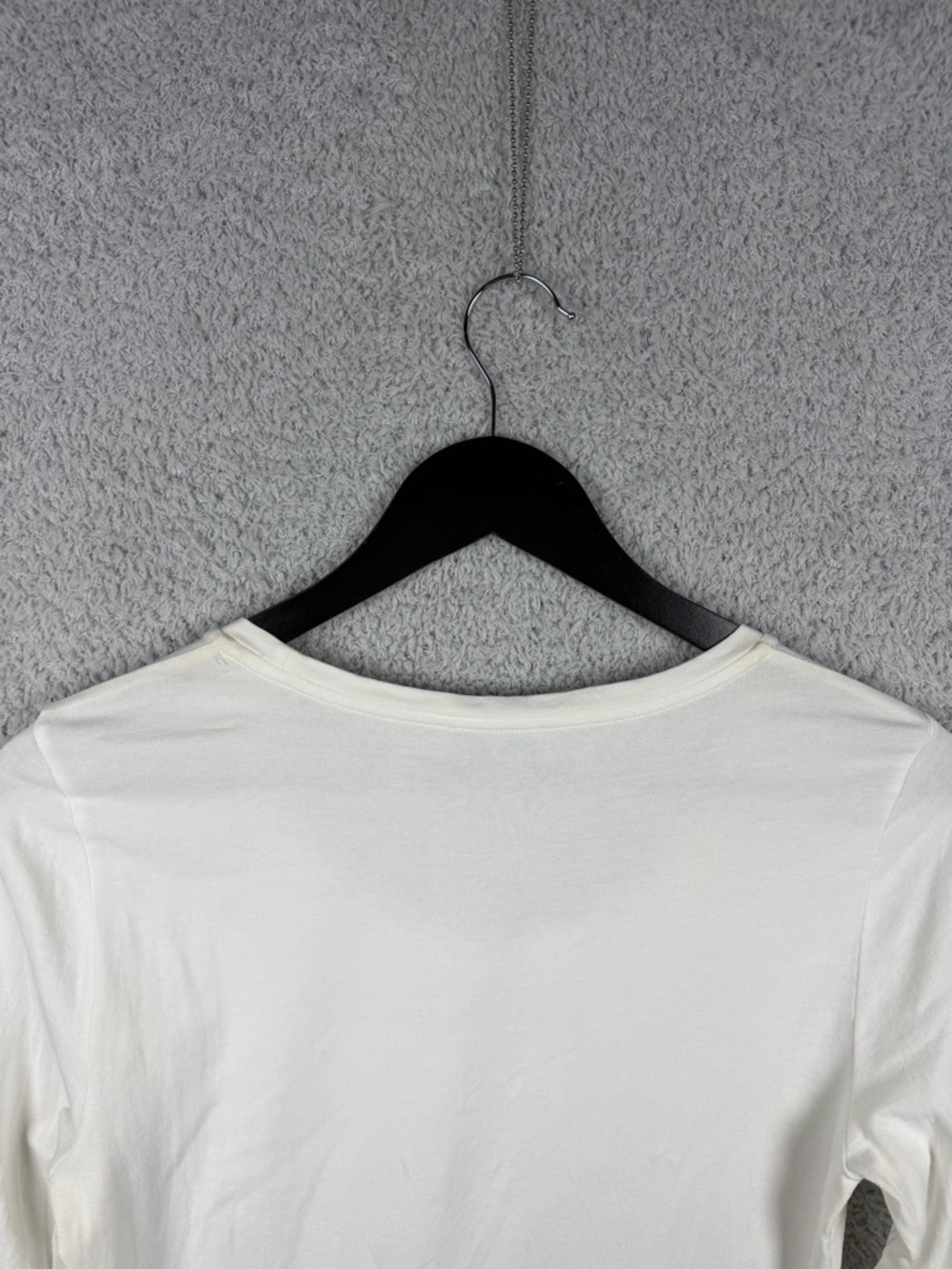 Burberry Women’s Lohit Checked Cuff 3/4 Sleeve White Tee Top, Size S, FLAWS - Picture 13 of 16